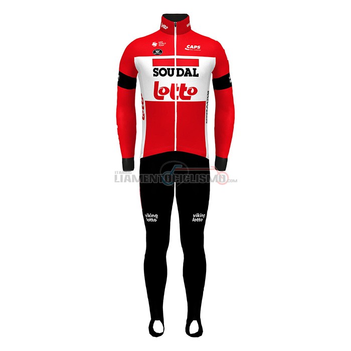 Abbigliamento Ciclismo Lotto Soudal Manica Lunga 2022 Rosso